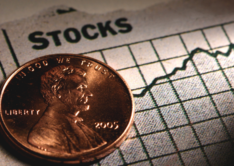 penny stock investment concept with low spread brokers and tight spread forex trading