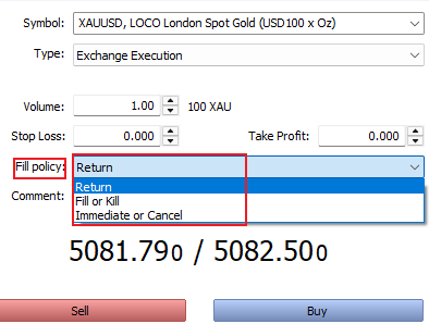 fill policy for return