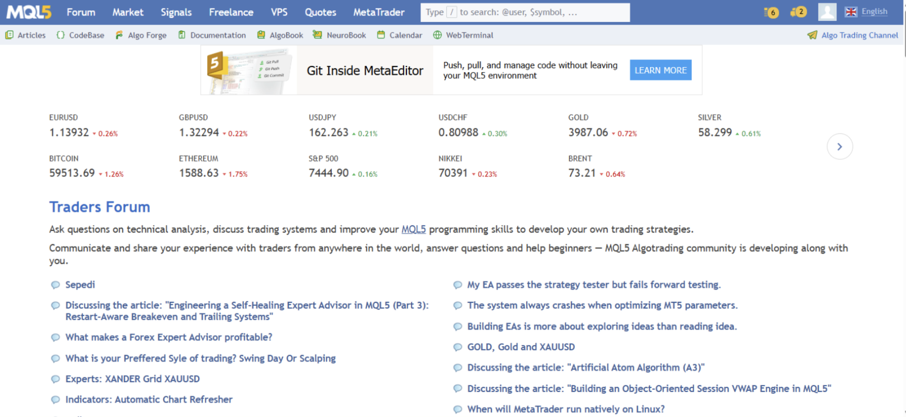 Learn from MQL5 Forums and Articles